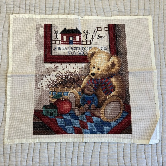 Counted Cross-Stitch Teddy Bear Sampler - Picture 1 of 8